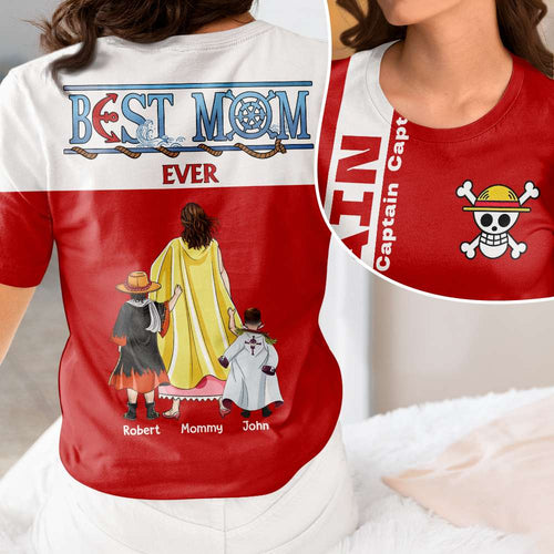 “Best Mom Ever” - Personalized Pirate Mom Shirt - Gift for Moms, Grandmas & More AOP Products PopCulturePrints
