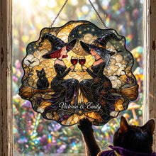 Load image into Gallery viewer, Witch Besties – Personalized Suncatcher Ornament for Friends
