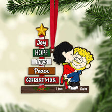 Load image into Gallery viewer, Personalized Couple Christmas Ornament - Joy, Hope, Love, Peace
