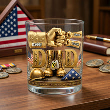 Load image into Gallery viewer, Best Dad Ever - Personalized Veteran Dad's Greatest Victory Round Glass Glass PopCulturePrints
