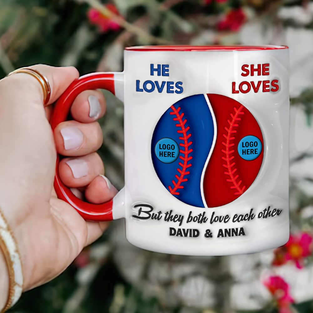 Personalized Baseball Lover Couple Coffee Mug - Christmas Gift Coffee Mug PopCulturePrints