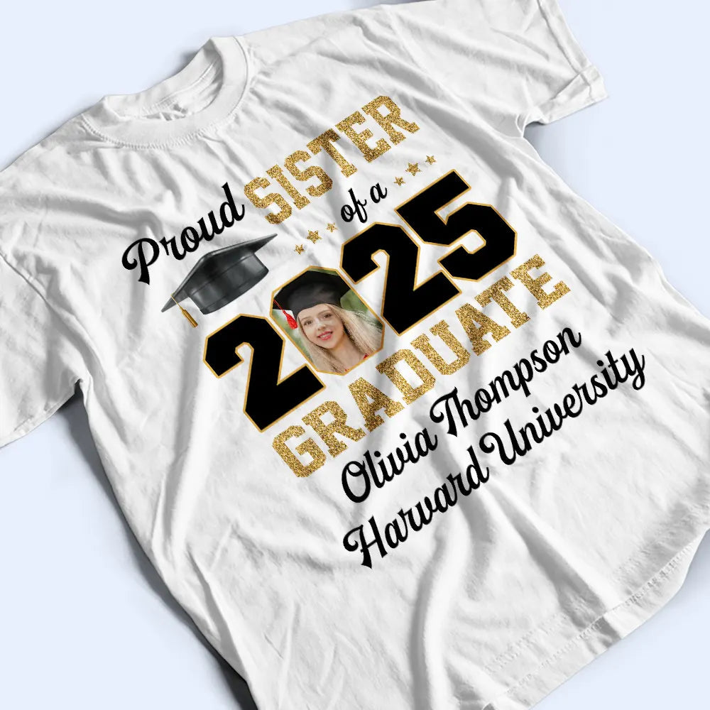 Proud Mom of a 2025 Graduate - Custom Personalized T-Shirt Gift for Moms, Graduates, College & High School Celebrations T-shirt PopCulturePrints