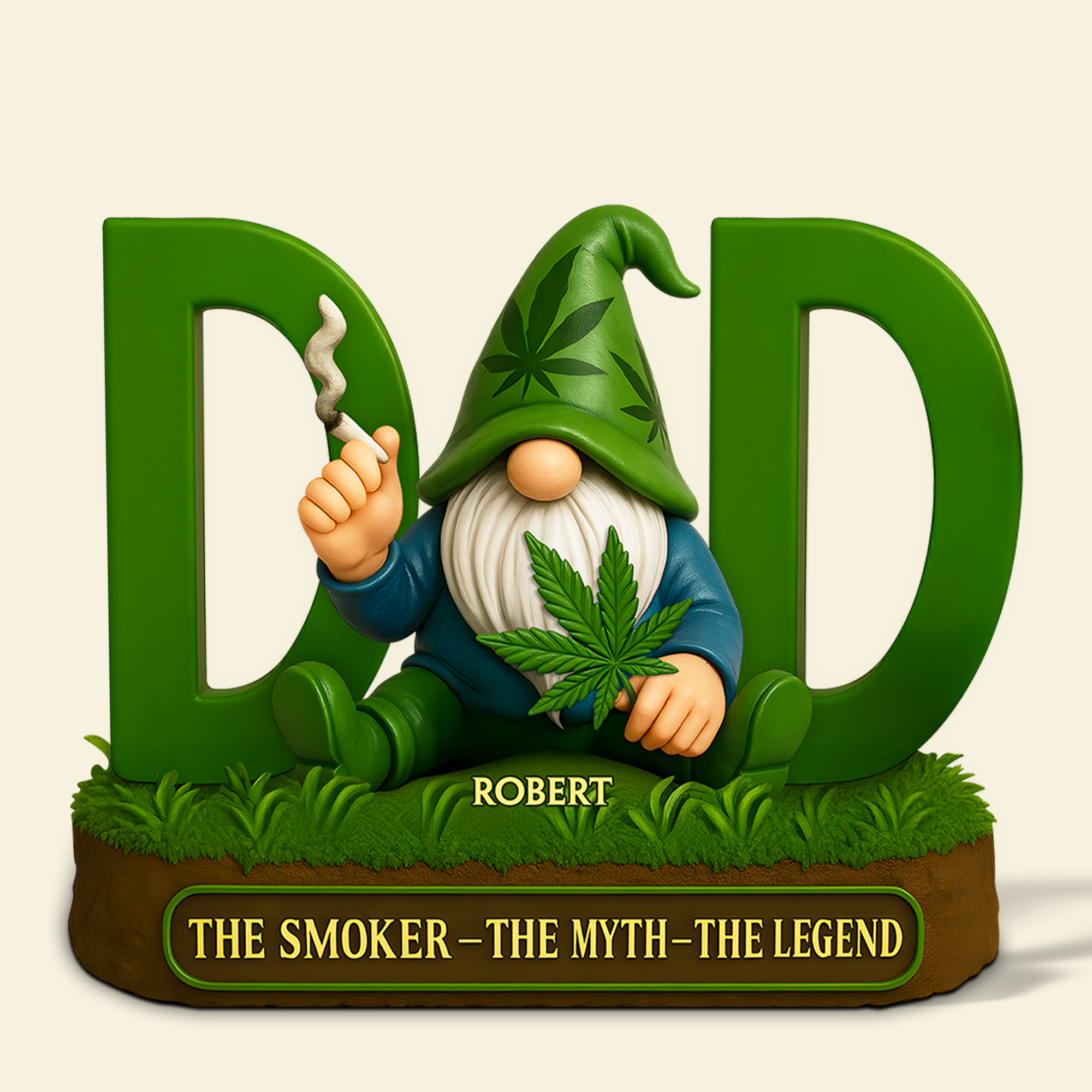 "The Smoker - The Myth - The Legend", Personalized Weed Dad Plaque - Unique Gifts for Dad and Grandpa Shaped Plaques PopCulturePrints