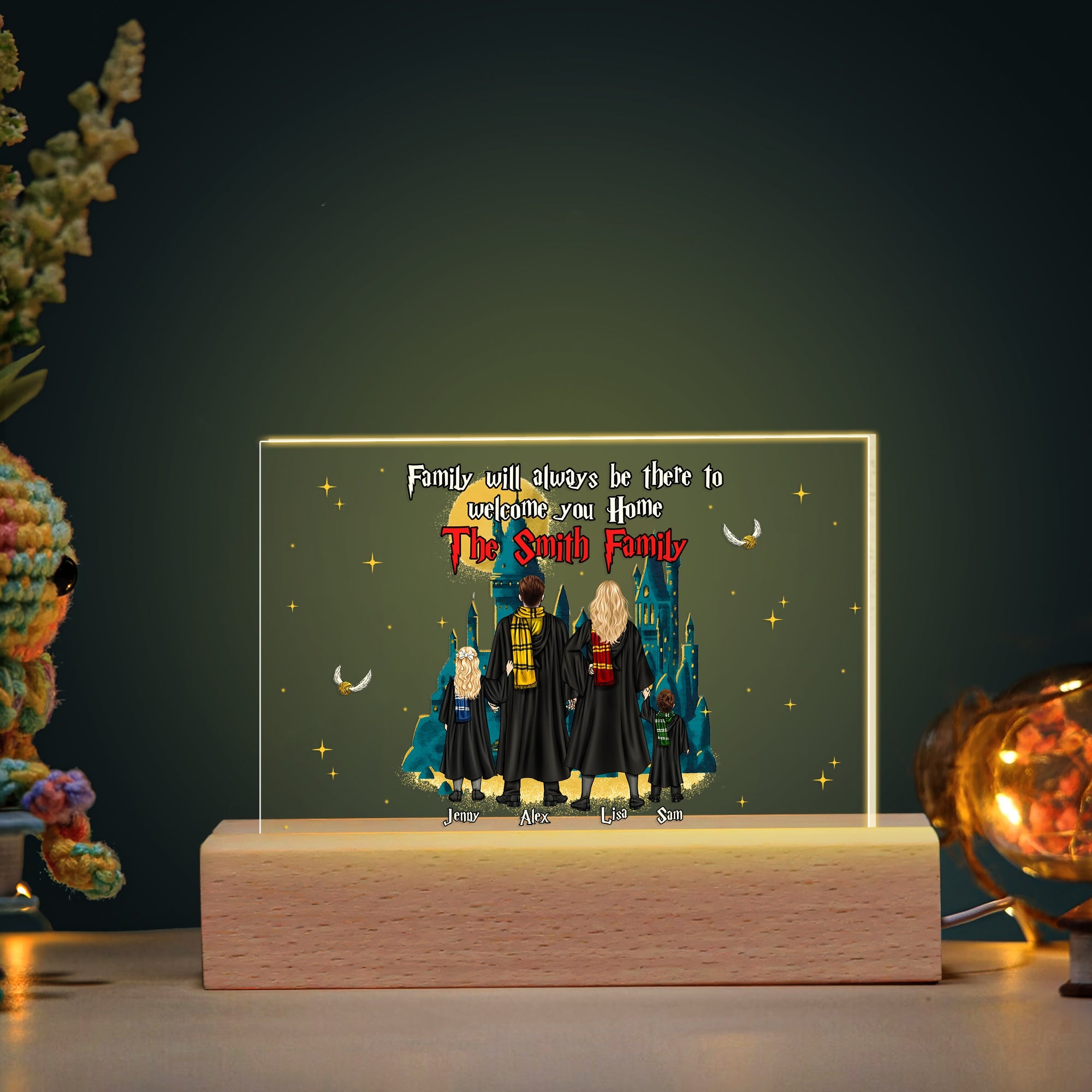 Personalized LED Light for Wizard Family - Welcome Home Gift