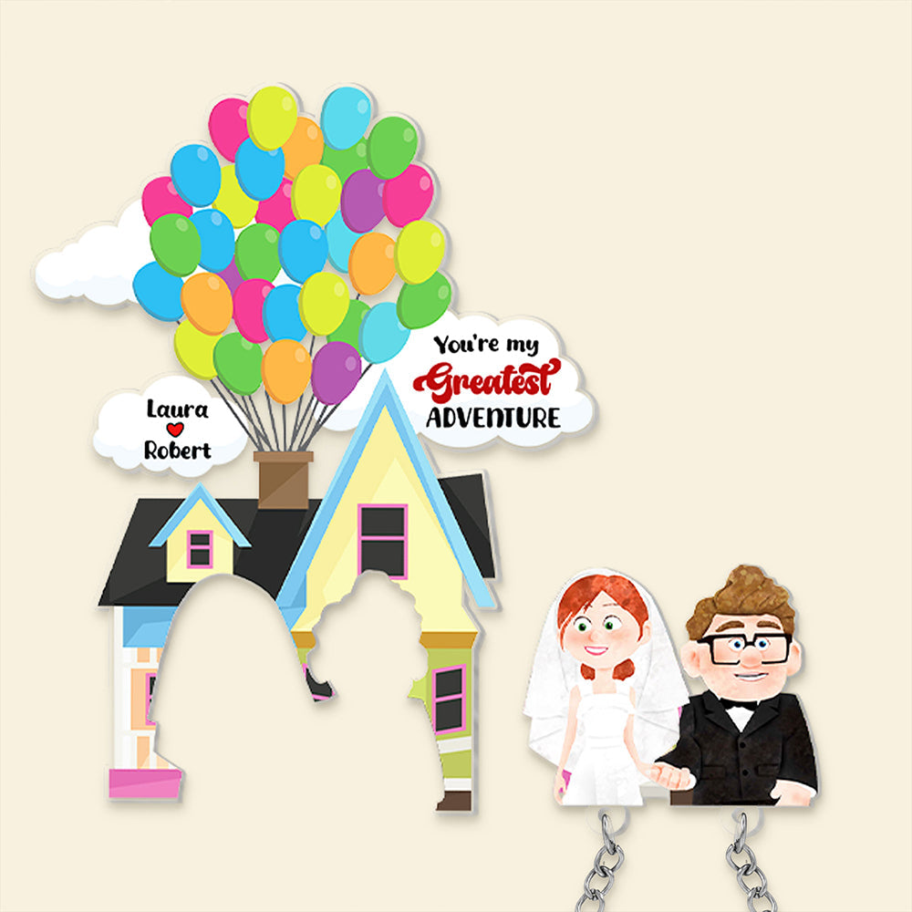 Personalized Couple Key Holder - Valentine's Day Gifts - Greatest Adventure Gift Key Holder PopCulturePrints