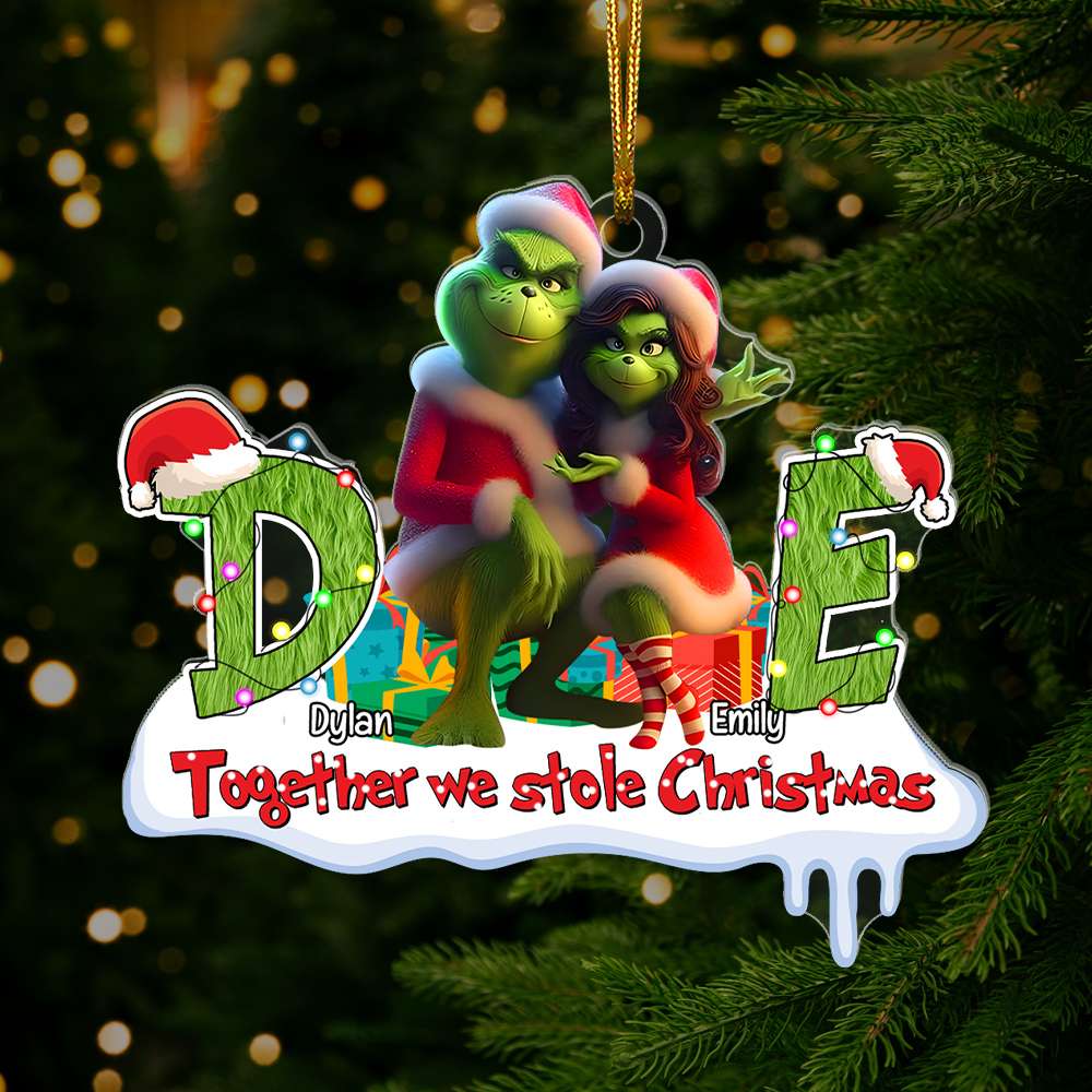 Custom Grinch Ornament for Couples - Personalized Valentine's Day Gifts Ornament PopCulturePrints