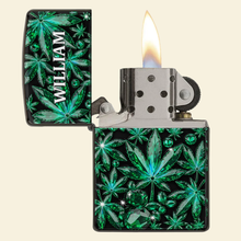 Load image into Gallery viewer, Ignite Your Style: Custom Crystal Leaf Lighter - Personalized Gifts for Stoners Lighter PopCulturePrints
