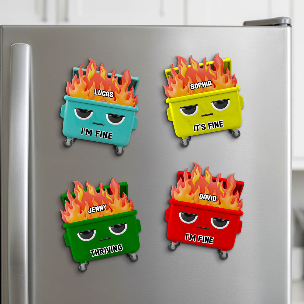 I'm Fine - Personalized Acrylic Fridge Magnet for Coworkers Fridge Magnet PopCulturePrints