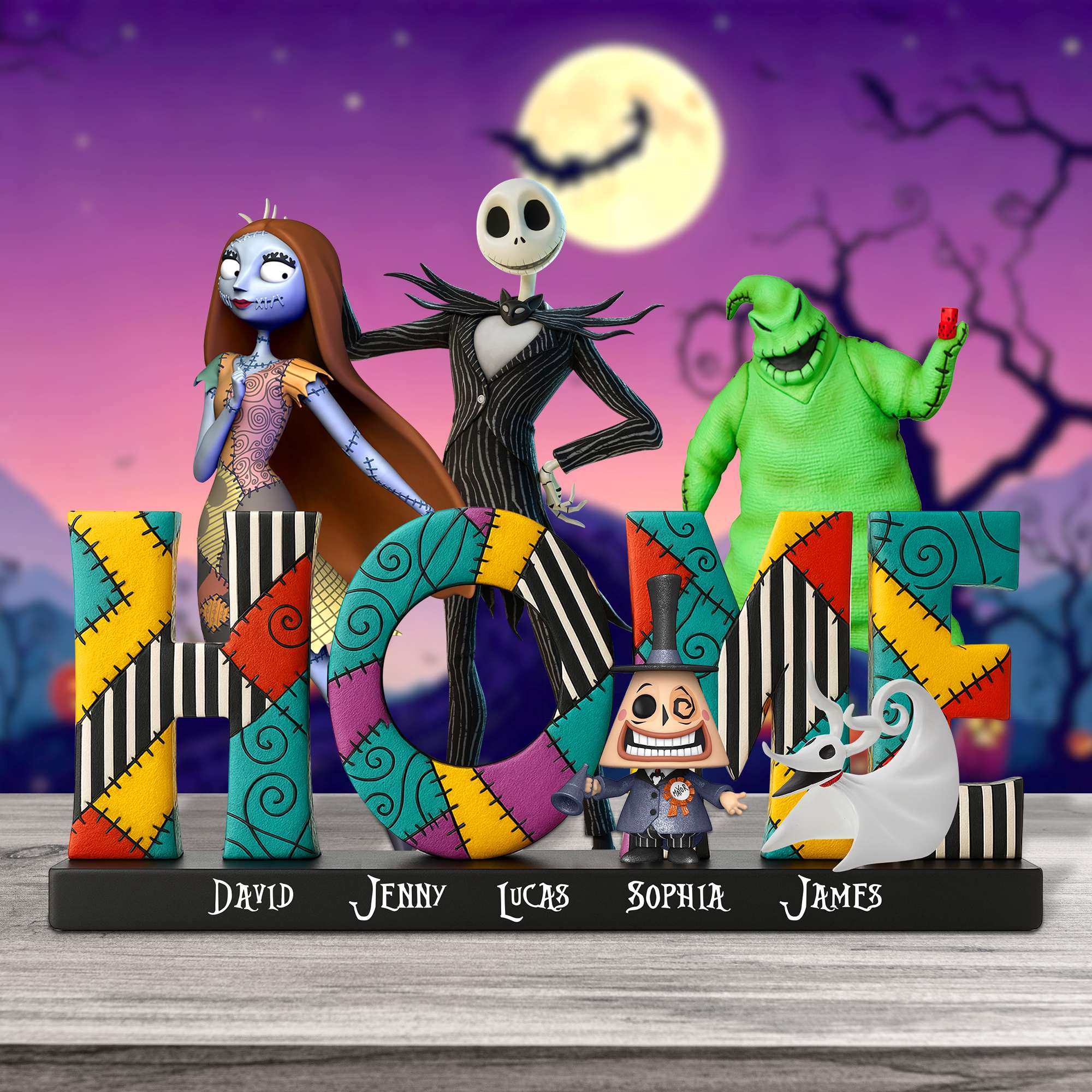 The Spooky Family Acrylic Plaque - A Personalized Gift for Halloween Lovers Shaped Plaques PopCulturePrints