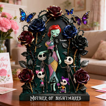 Load image into Gallery viewer, "Embrace the Unconventional Love!" - Horror Mom And Kids Acrylic Plaque - Personalized Gifts for Mom, Grandma, and More Shaped Plaques PopCulturePrints
