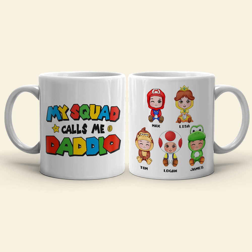Personalized 'My Squad Calls Me Daddio' Coffee Mug Coffee Mug PopCulturePrints