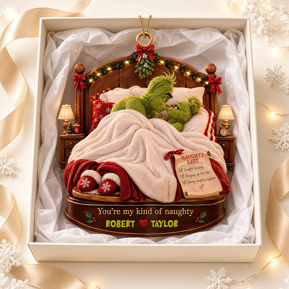 You’re My Kind of Naughty - Personalized Furry Couples Acrylic Ornament Ornament PopCulturePrints