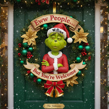 Load image into Gallery viewer, Eww People...But You're Welcome - Personalized Christmas Wood Sign - Funny Gift for Family and Friends Wood Sign PopCulturePrints
