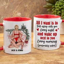 Load image into Gallery viewer, Personalized Couple&#39;s Christmas Mug - Romantic Sleep Quote
