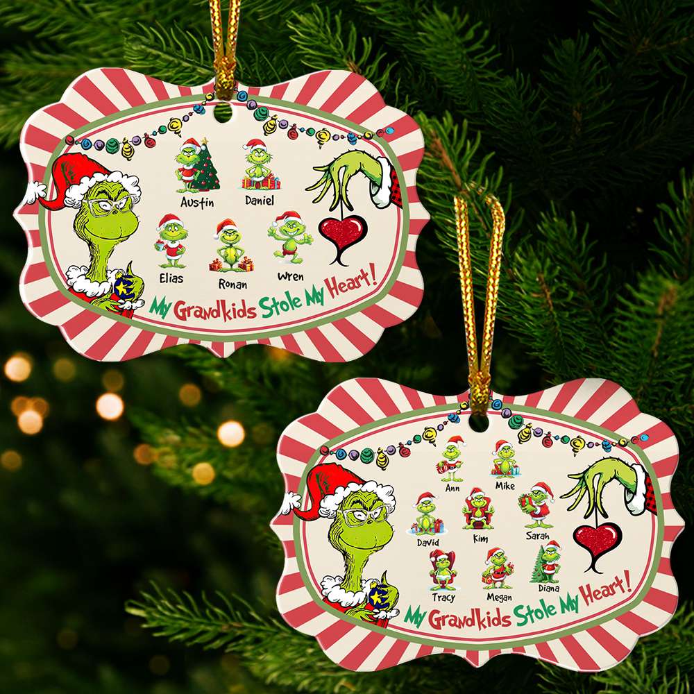 Personalized Grandma Christmas Ornament - Grandkids Stole My Heart Ornament PopCulturePrints
