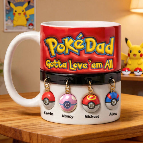 ‘Gotta Love 'em All’ - Adventure Game Dad Coffee Mug - Personalized Gifts for Fathers, Dads, and Grandpas Coffee Mug PopCulturePrints
