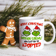 Load image into Gallery viewer, Funny Sibling Christmas Mug - Personalized Grinches Design Coffee Mug PopCulturePrints
