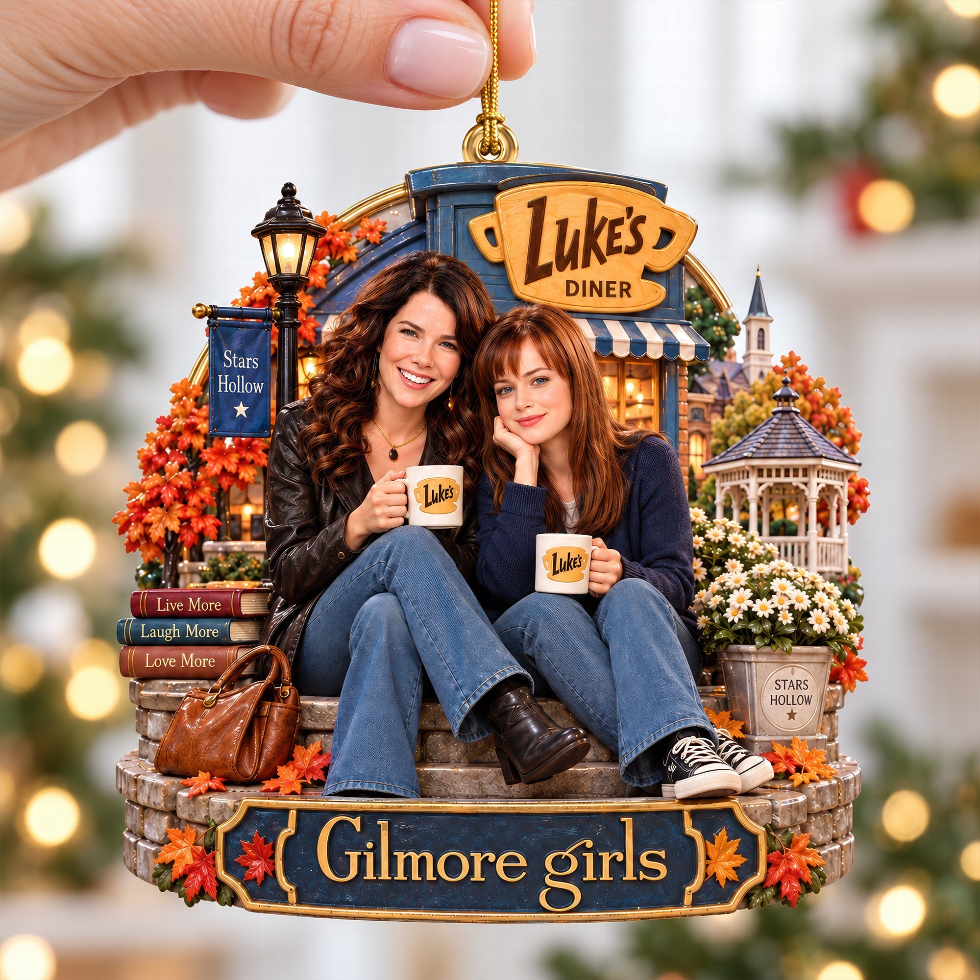 "Celebrate the Bond of Love and Laughter - Personalized Mother and Daughter Christmas Ornament"
