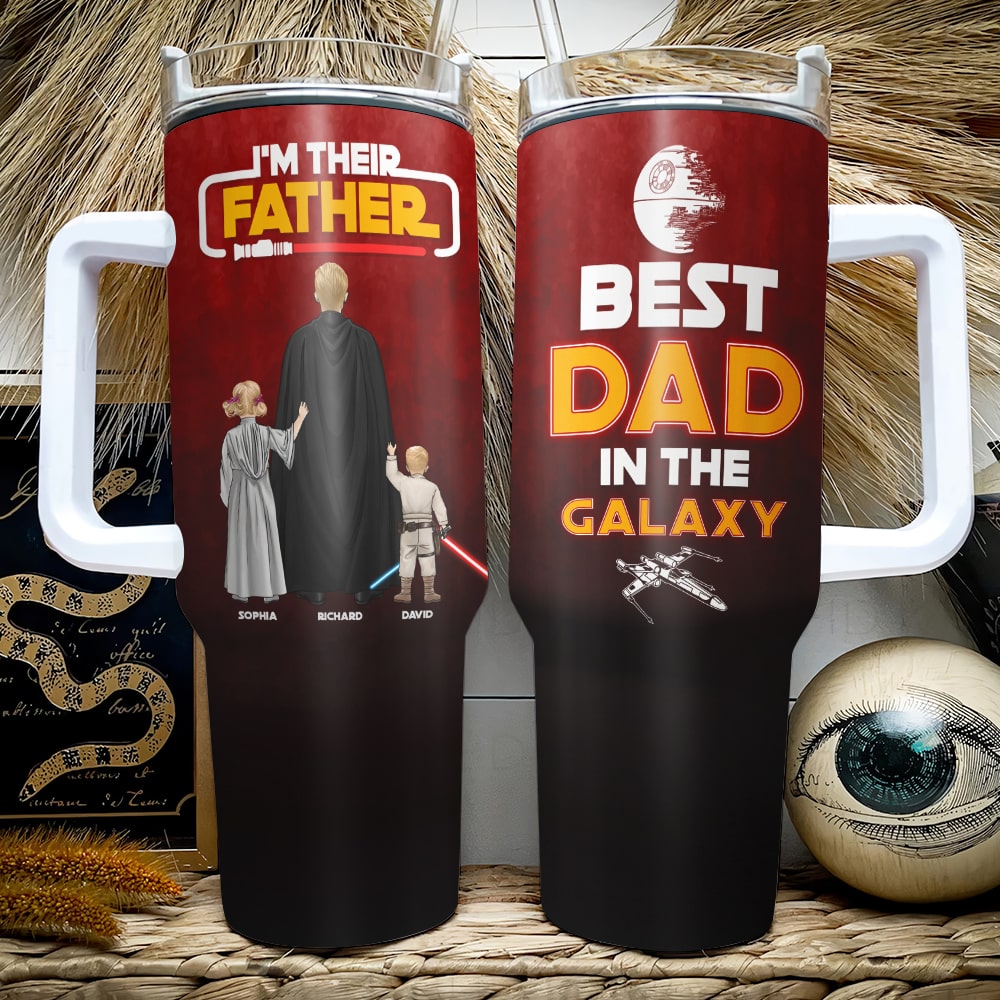 Custom Galactic Dad Tumbler – Best Father Gift Tumbler Cup PopCulturePrints