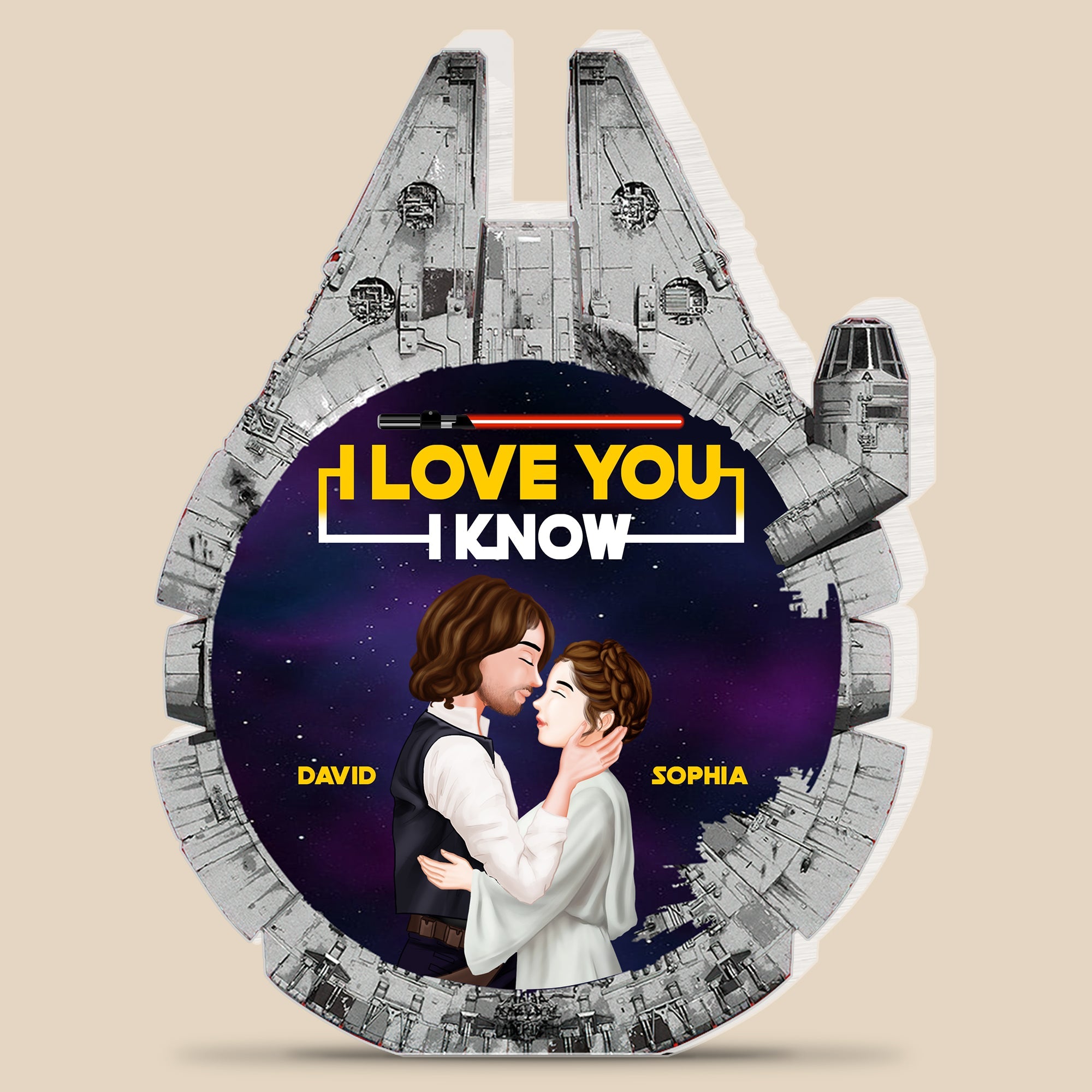 Personalized Star Wars Couple Plaque - I Love You I Know Shaped Plaques PopCulturePrints