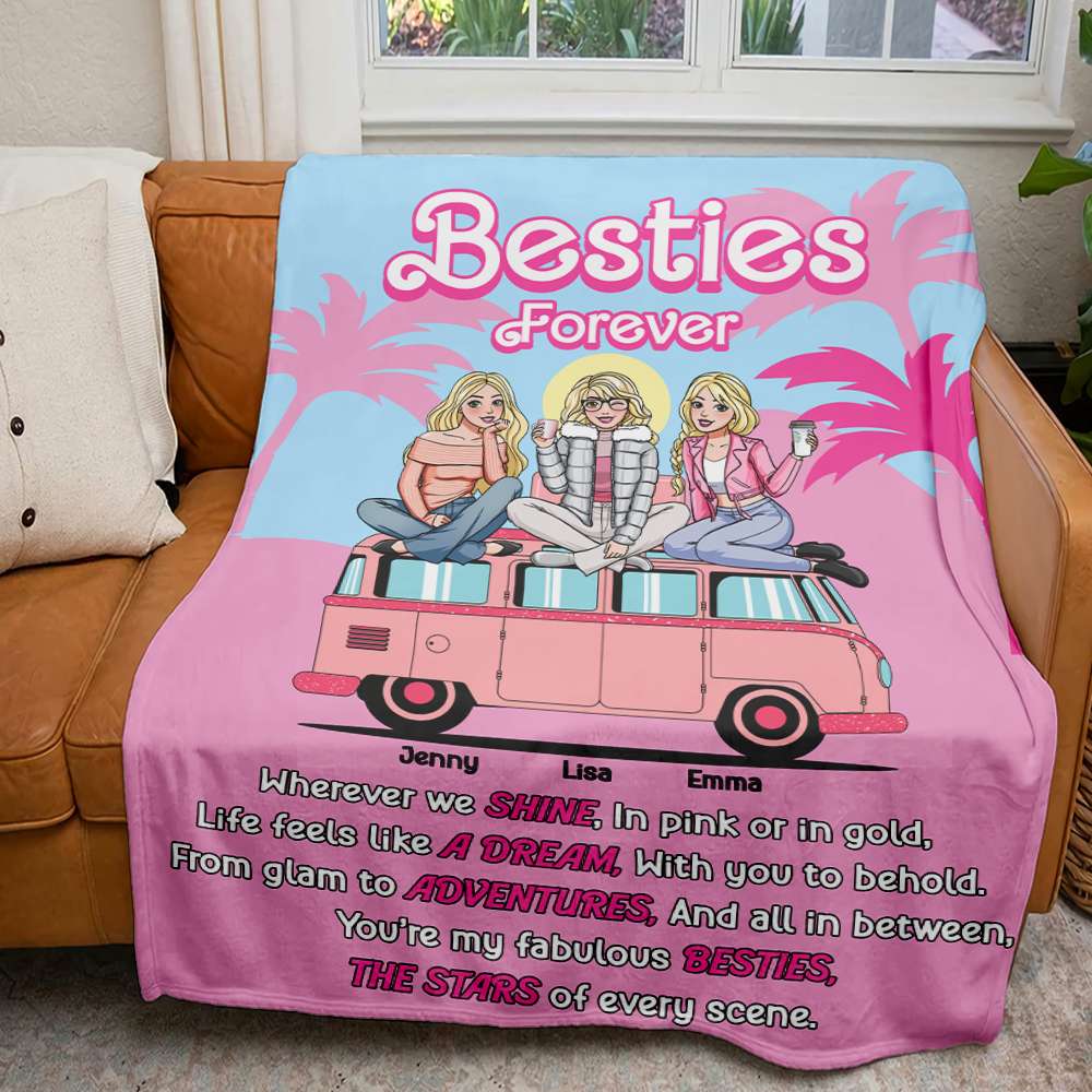 Personalized Besties Forever Blanket with Custom Names