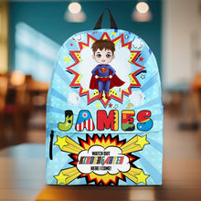 Load image into Gallery viewer, Custom Superhero Kids Backpack - Personalized School Bag Backpack PopCulturePrints
