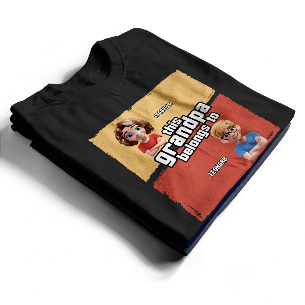 This Papa Belongs To - Customizable T-Shirt for Dads and Grandpas T-shirt PopCulturePrints