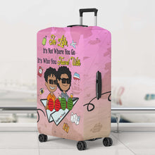 Load image into Gallery viewer, Personalized Couple Luggage Cover - Travel With Love Luggage Covers PopCulturePrints
