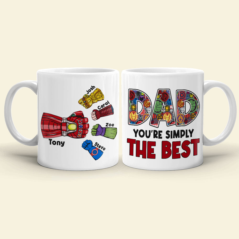 Personalized Superhero Dad Mug - You're Simply the Best Coffee Mug PopCulturePrints