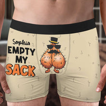 Load image into Gallery viewer, Customizable Funny Boxer Shorts - 'Empty My Sack' Boxer Briefs PopCulturePrints

