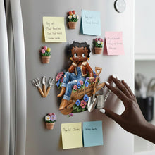 Load image into Gallery viewer, Just a Girl Who Loves Gardening Fridge Magnet - Personalized Gift for Gardeners Fridge Magnet PopCulturePrints
