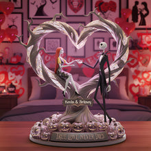 Load image into Gallery viewer, “True Love Never Dies” - Gothic Couple Light Box - Personalized Gift for Couples and Halloween Lovers Light Box PopCulturePrints
