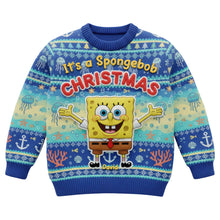 Load image into Gallery viewer, Celebrate Christmas with Spongebob – Personalized Ugly Sweater for Kids AOP Products PopCulturePrints

