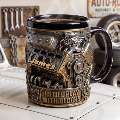 Rev Up Your Mornings: Custom Hot Rod Engine Mug - Perfect Gift for Car Enthusiasts Coffee Mug PopCulturePrints