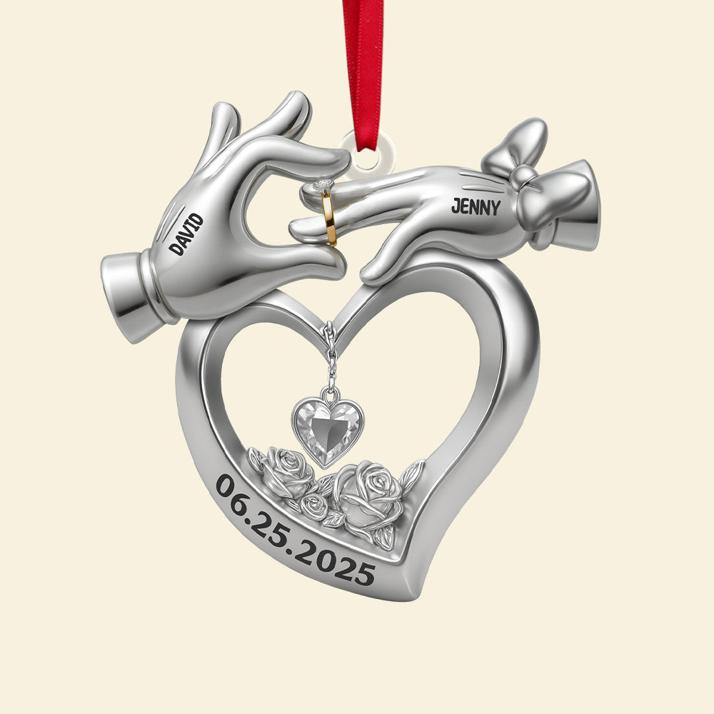 Celebrating Love: Personalized Acrylic Ornament for Newlyweds - Perfect Custom Gift for Couples and Family Ornament PopCulturePrints