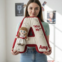 Load image into Gallery viewer, Unleash the Horror: Personalized Horror Alphabet Pillow - Perfect Gift for Horror Fans Pillow PopCulturePrints

