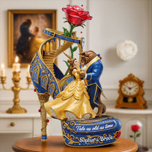 Load image into Gallery viewer, “Tale as old as time” - Personalized Romantic Rose Couple Acrylic Plaque - Perfect Gift for Lovers, Friends, Anniversaries, Weddings Shaped Plaques PopCulturePrints
