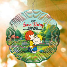 Load image into Gallery viewer, Personalized Hugging Couple Wind Spinner - Unique Love Story Decor Ornament PopCulturePrints
