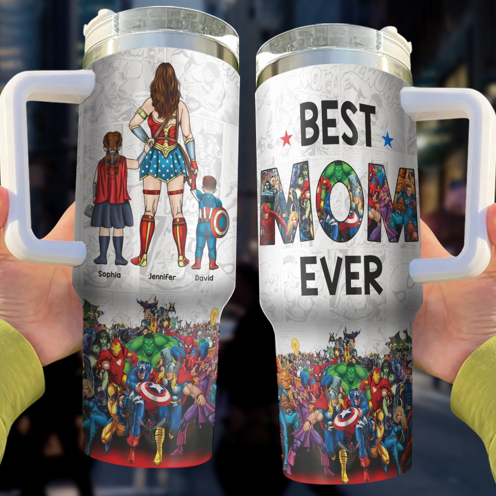 Personalized Superhero-Themed Tumbler For Mom