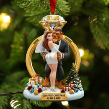 Load image into Gallery viewer, Our First Christmas as Mr &amp; Mrs - Personalized Fairy Tale Wedding Ornament Ornament PopCulturePrints
