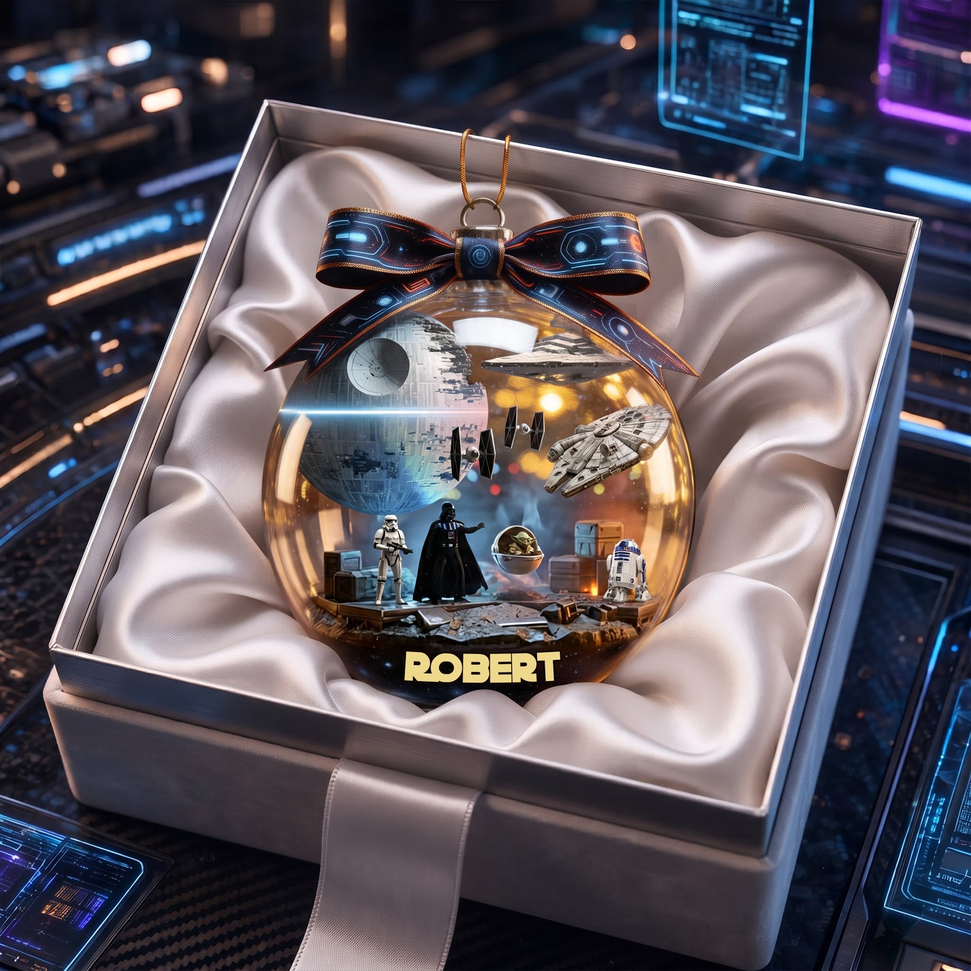 "Reach for the Stars: Personalized Space Scene Ornament - Custom Gift for Space Lovers"