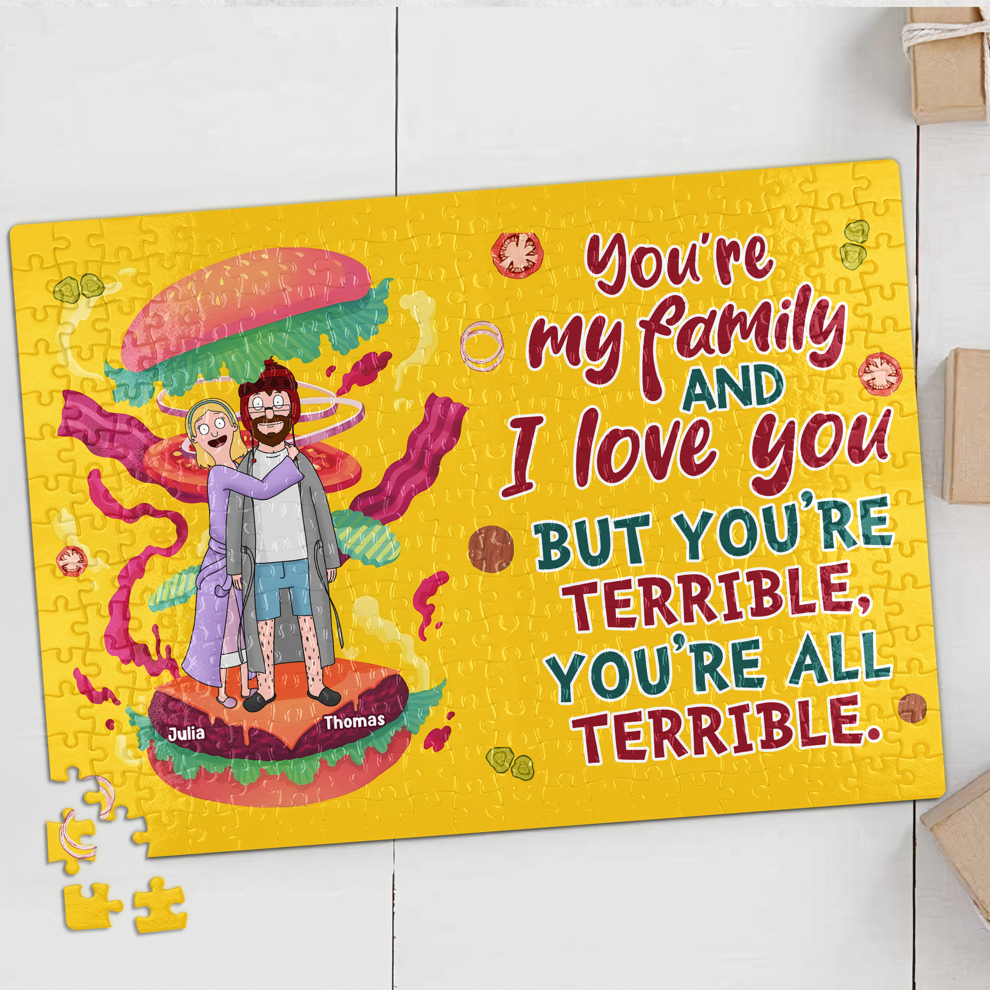 Personalized Burger Lover Jigsaw Puzzle for Couples Jigsaw Puzzles PopCulturePrints