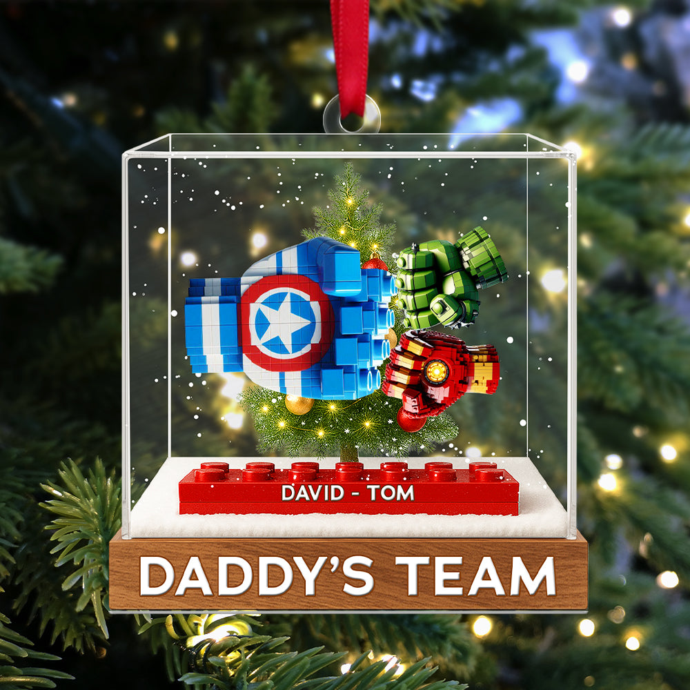 “Celebrate Dad's Legacy with Our Custom Daddy's Dream Team - Personalized Acrylic Ornament for Father's Day & Christmas Gifts” Ornament PopCulturePrints