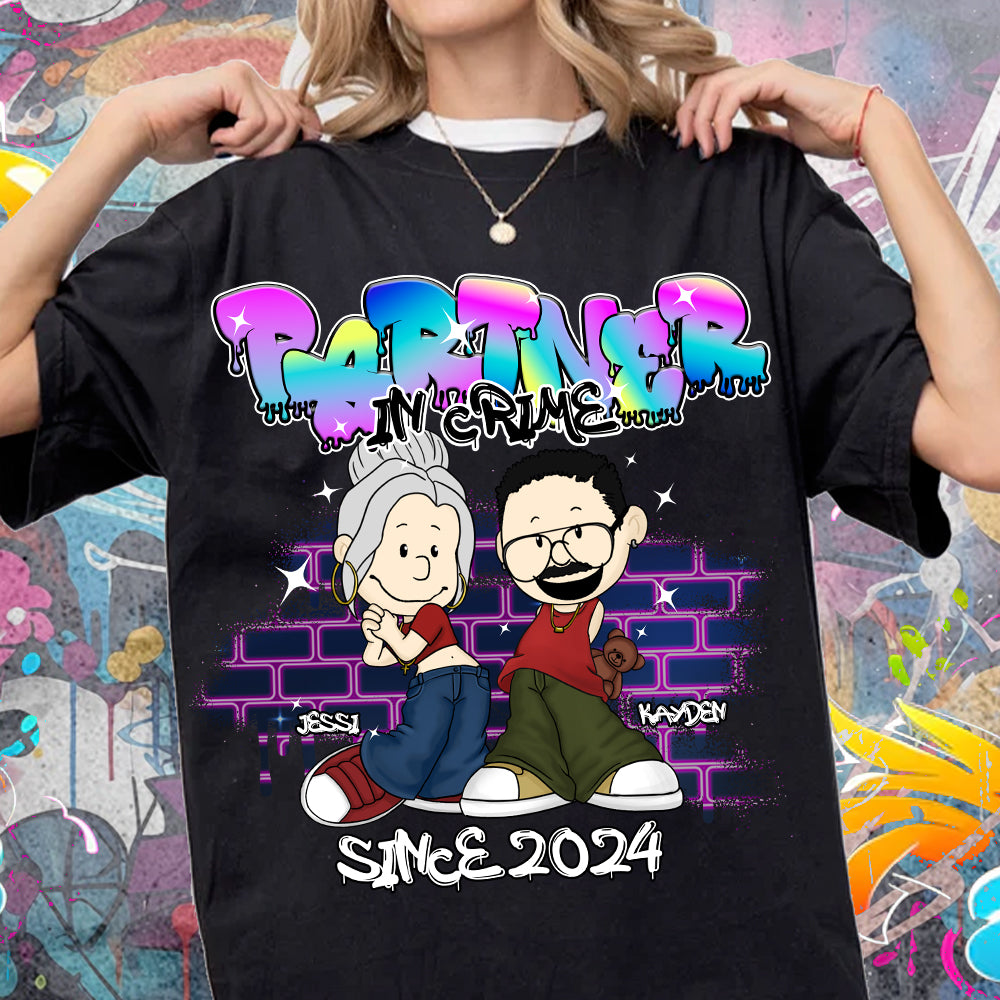 Personalized Partner In Crime Shirt for Couples - Y2K Style Shirts PopCulturePrints
