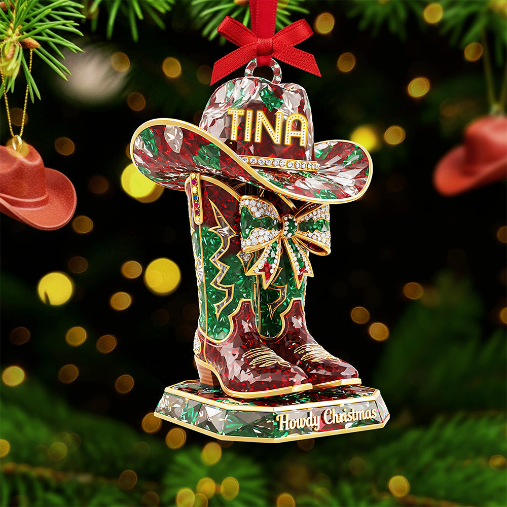 Personalized Cowboy Christmas Ornament - A Unique Gift for the Wild at Heart Ornament PopCulturePrints