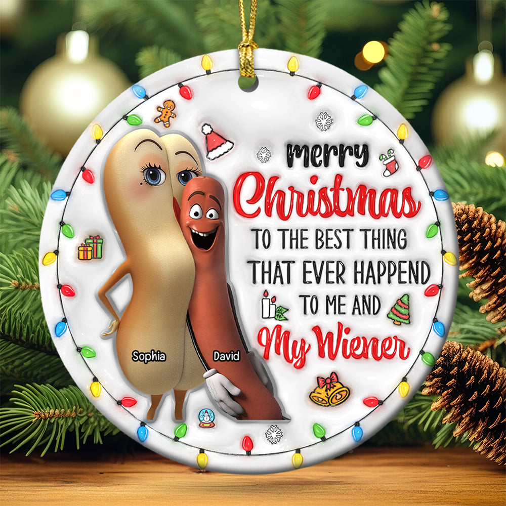 Custom Funny Christmas Ornament for Couples - Personalized Valentine's Day Gifts Ornament PopCulturePrints