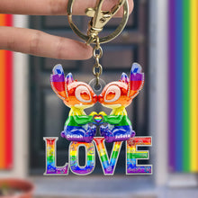 Load image into Gallery viewer, &quot;Celebrate Love and Diversity!&quot; - Personalized LGBT Pride Acrylic Plaque Gift for Friends, Family, and Loved Ones Keychains PopCulturePrints
