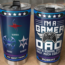 Load image into Gallery viewer, Personalized Gamer Dad Tumbler - Customizable Gift Tumbler Cup PopCulturePrints
