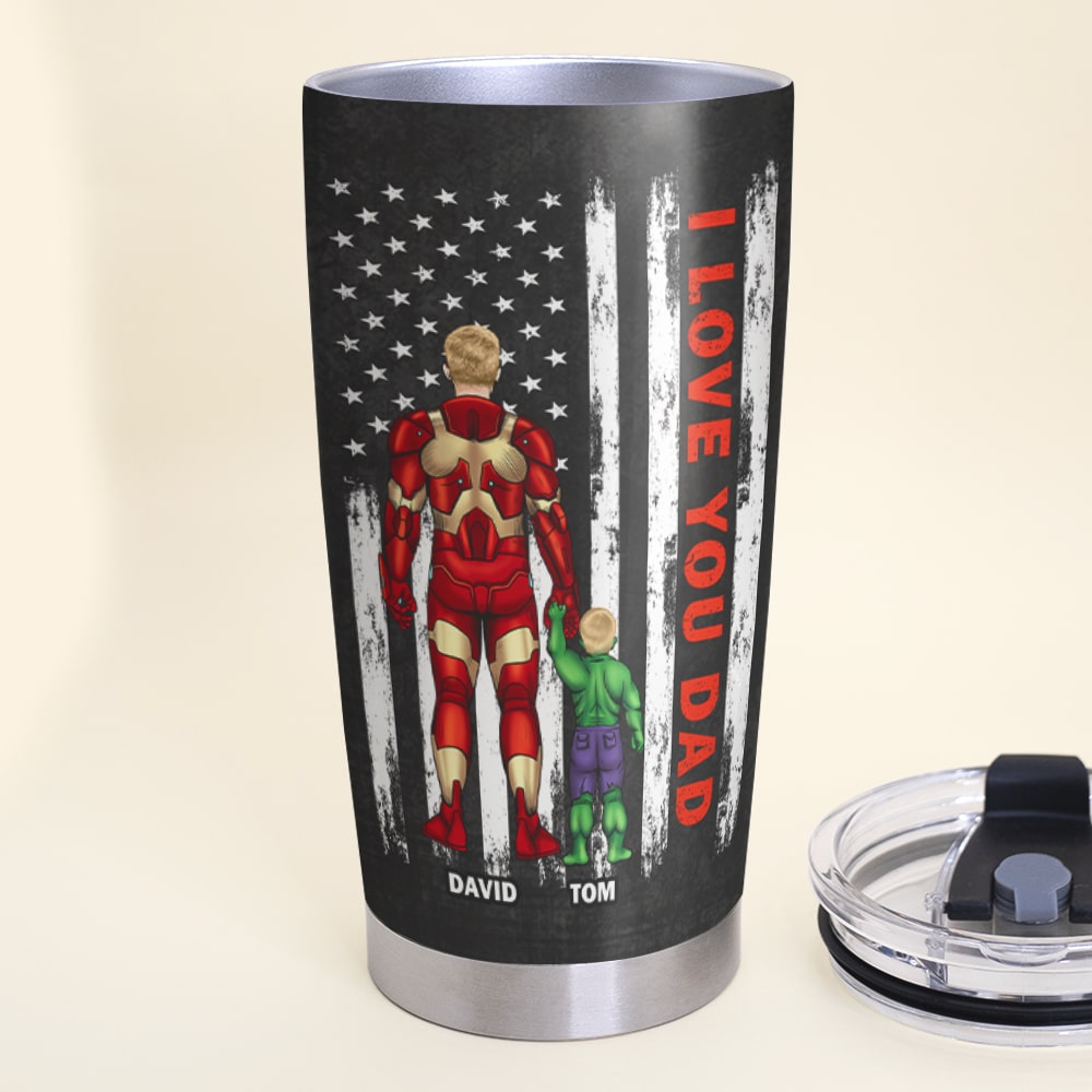 Personalized Superhero Dad Tumbler - Father's Day Gift