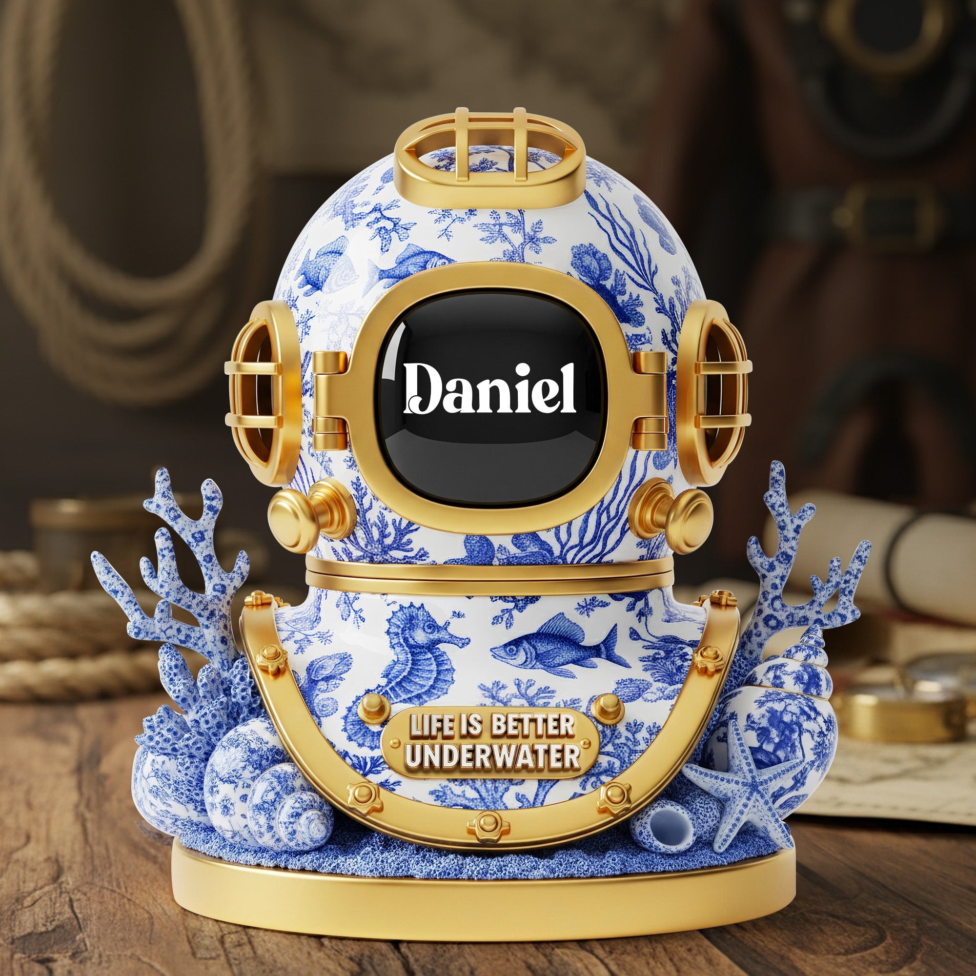 “Dive Deep, Live Boldly” - Personalized Dive Adventure Acrylic Plaque - Unique Gifts for Scuba Divers Shaped Plaques PopCulturePrints